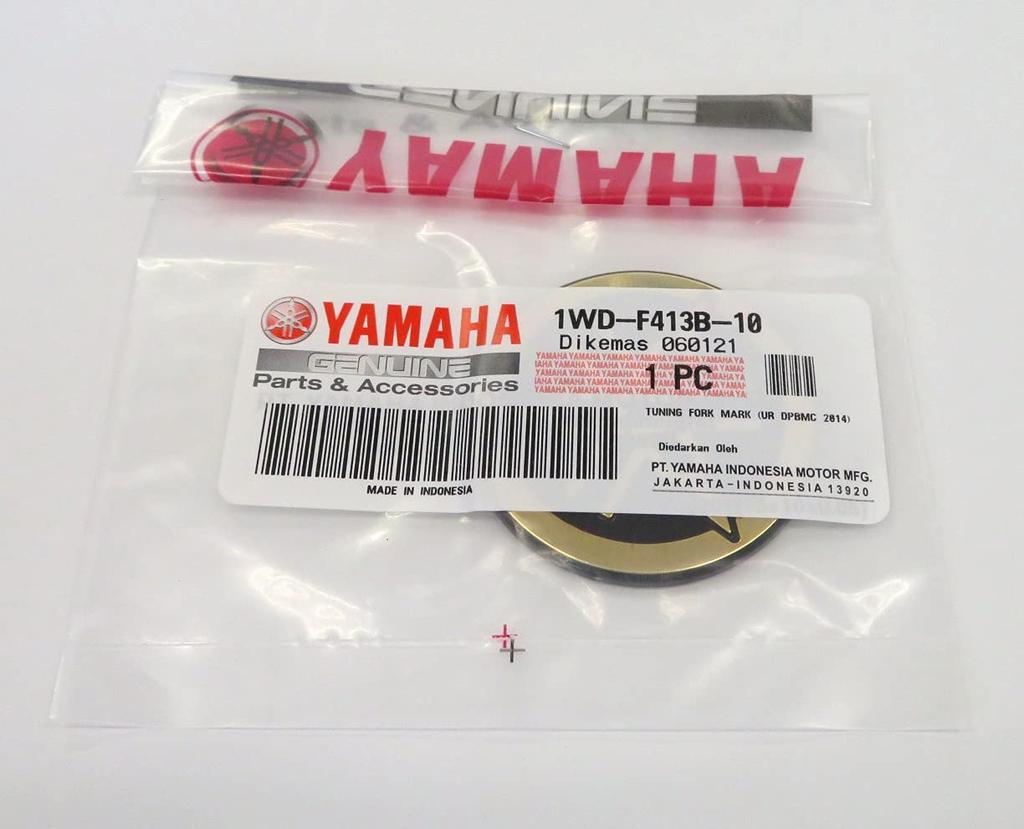 Yamaha Genuine Yamaha Tuning Fork Logo Emblem Sticker Aluminum Gold Black Black Diameter 45mm