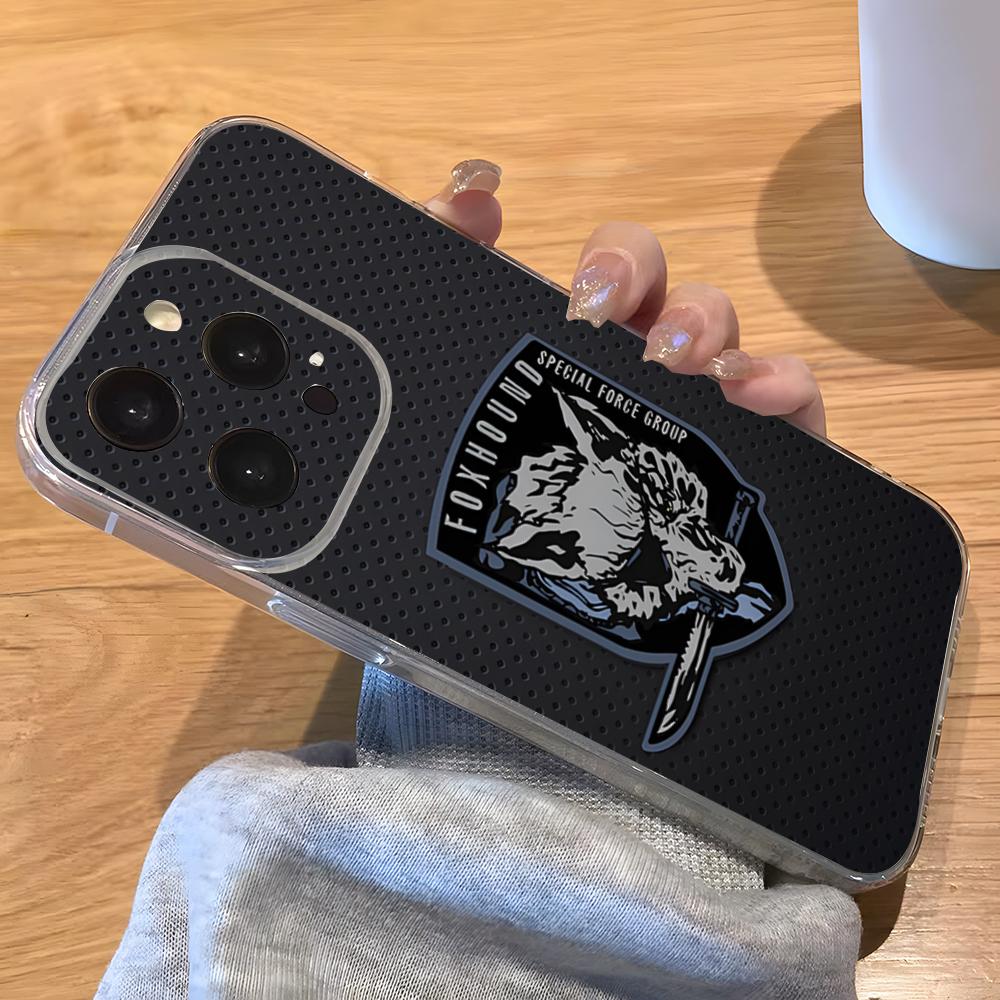 

M-Metal G-Gear Solid Phone Case For IPhone 17 Pro Max 16 15 14 Pro Max 13 11 Xs Xr 8 7Plus Transparent Cover iPhone 13