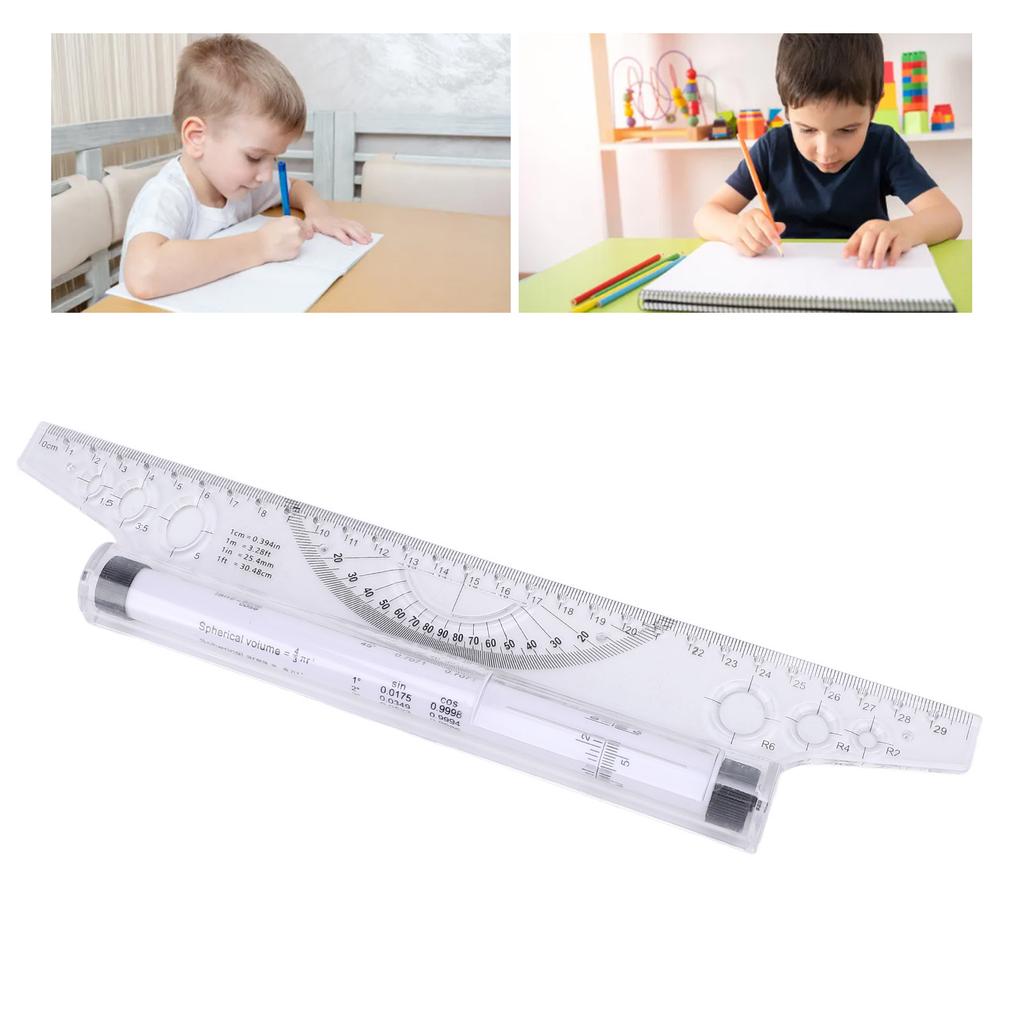 סרגל גלגול לקו מקביל, קשת, עקומה, מדידה - סרגל גלגול עם זוויתן מובנה