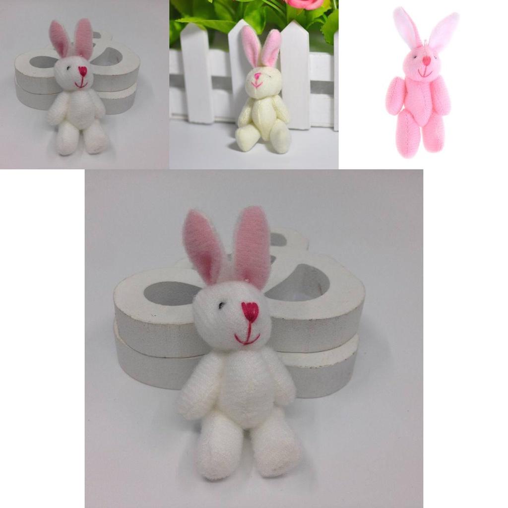 Niedliches 7,5 cm großes Mini-Kaninchen-Plüschtier, perfekt als Hochzeitsgeschenk oder Mitbringsel.
