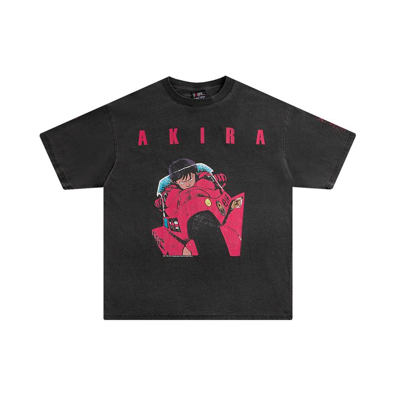 

New VTG AKIRA Cyberpunk Cartoon Vintage TShirt Summer Washed Cotton Loose High Street Casual Unisex and Women Short Sleeve S