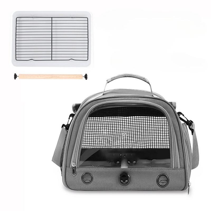 Portable Bird Parrot Cage Breathable Bird Carrier Travel Bag Bird Backpack with Perch Tray Curtain Birdcage Parrot Carrier Bag
