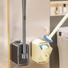 Disposable Toilet Brush Head with Sealed Odor-Proof Storage Bucket Wall-Mounted Ergonomic Handle Bathroom Brush Set