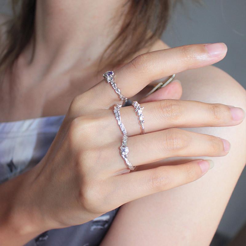 Stylish Ins Inspired Adjustable Ring With Unique Geometry And Dazzling Zirconia Detail