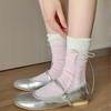 Flower Field Rabbit Sweet Flower Bud Socks Fake Two Bows Stacked Socks Cute Girl Versatile Pile Socks
