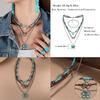 Sommer Perlen Mehrschichtig Türkis Halskette Ethnischer Stil Kaktus Strand Choker Anhänger Retro Westlich Land Halskette Geschenk