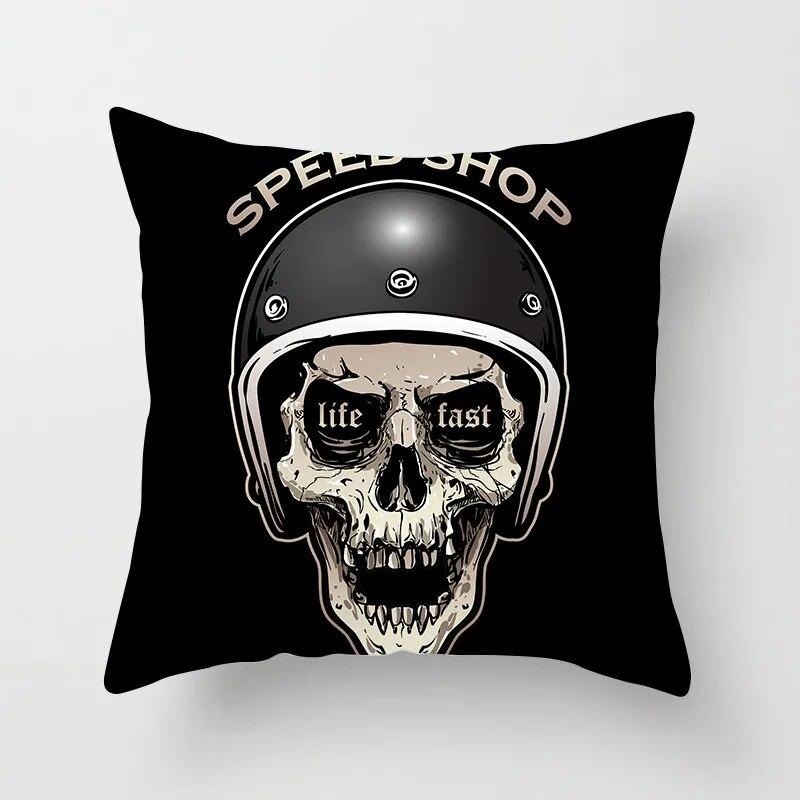 Schwarz Grau Totenkopf Gesicht Wohnzimmer Deko Kissenbezug Auto Halloween Sofa Kissenbezug