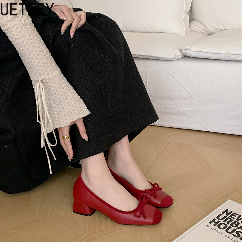 2025 Spring Butterfly-knot Women Mary Jane Shoes Fashion Shallow Slip On Shoes Concise Low Heel Shoes