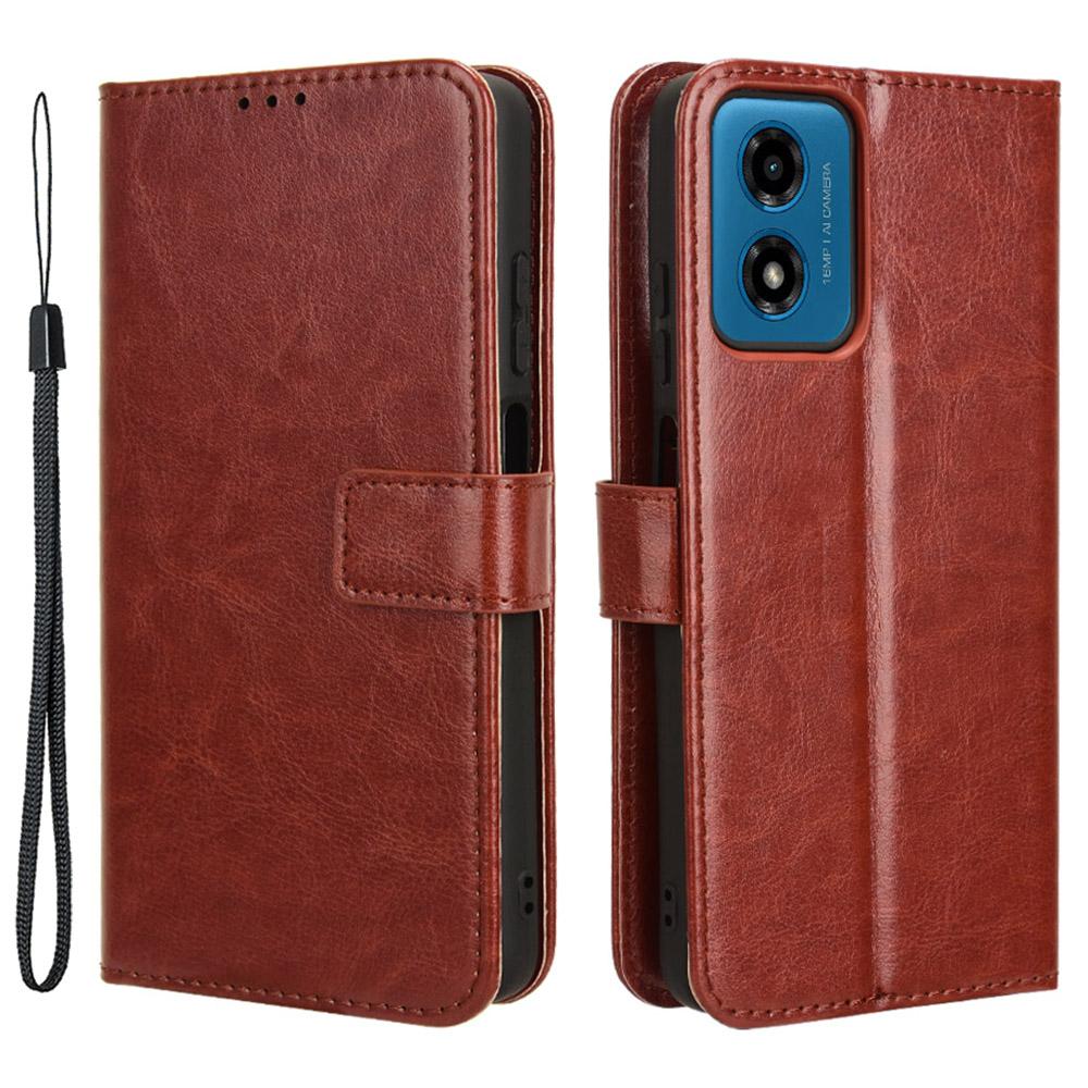 

Wallet Case for Motorola Moto G04 4G/G04s 4G/G24 4G/G24 Power/E14 4G Cover PU Leather+TPU Phone Shell Brown