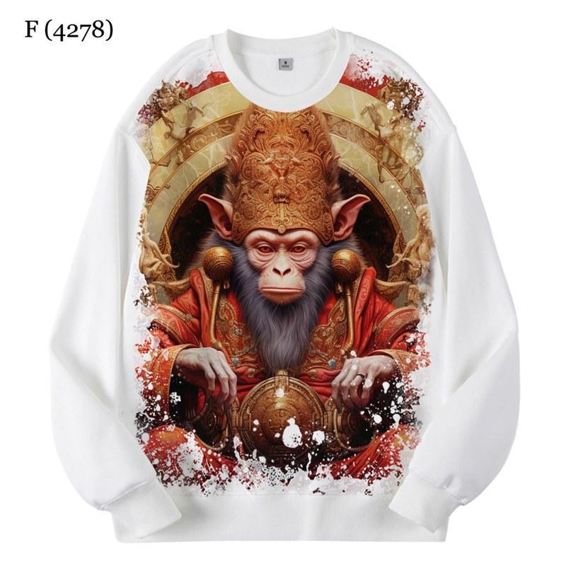 

Горилла обезьяна узор круглый вырез толстовка мужская 3D цифровой принт длинный рукав свитер повседневная спортивная одежда толстовка одежда 6XL