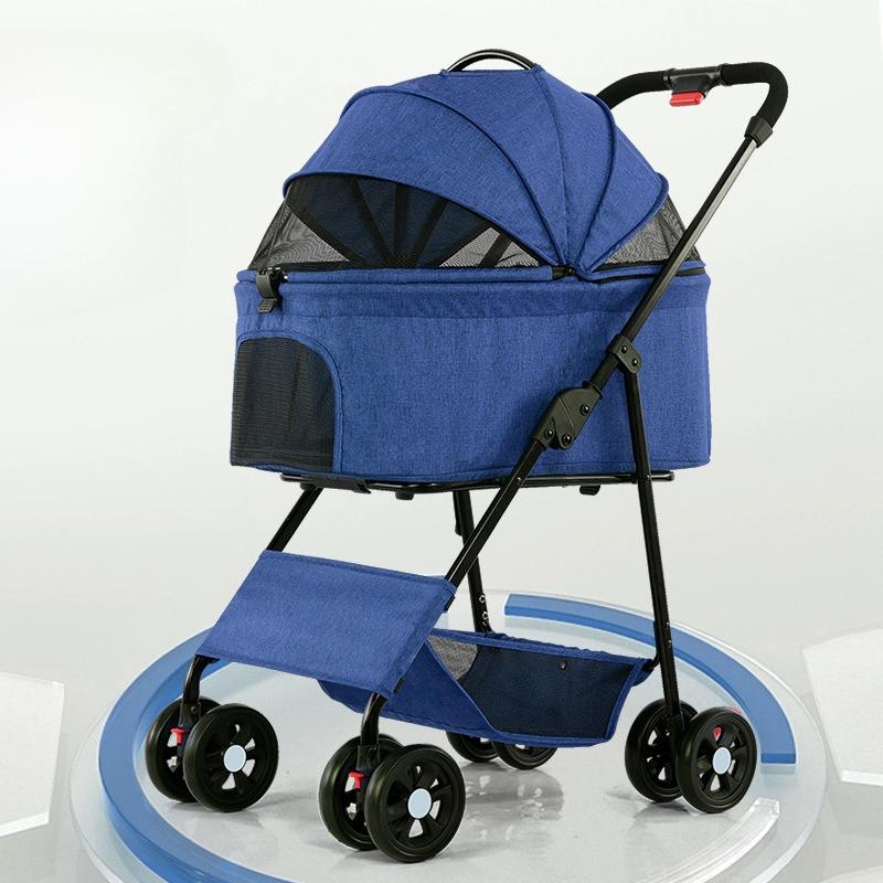 Lightweight Foldable Detachable Dog Stroller Small Medium Outdoor Luxury Stroller Dogs Portable Wheels Designer Pet Trolley