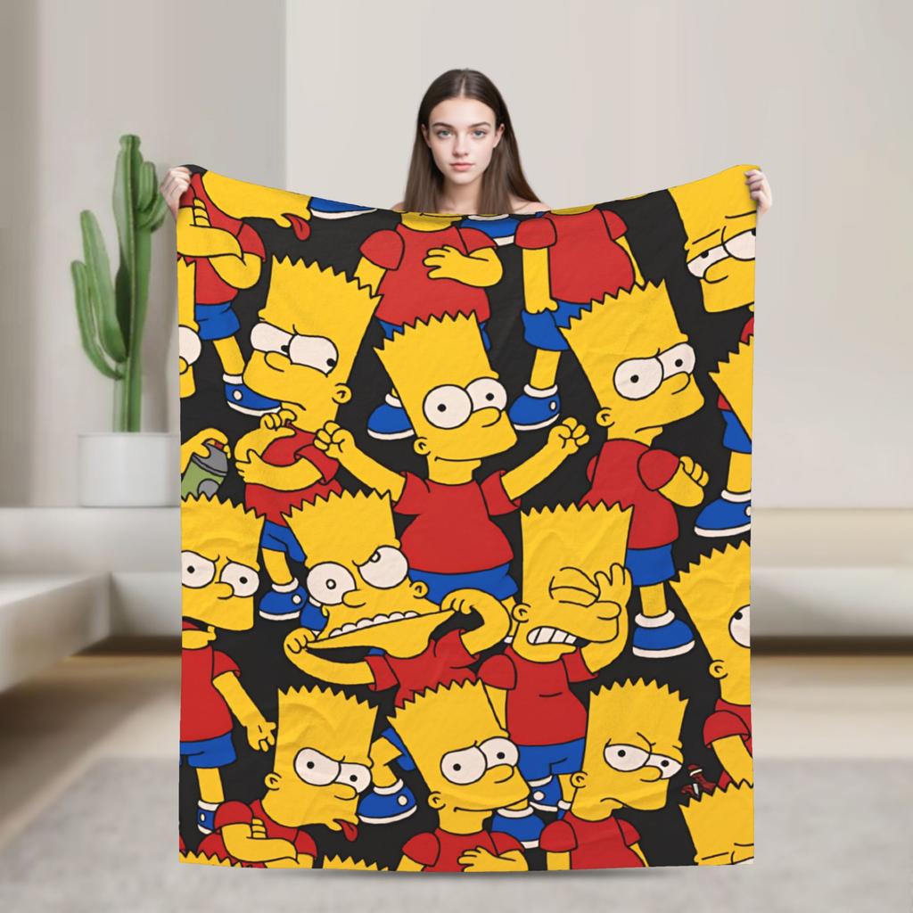 Blanket The S-Simpsons Travel Office Flannel Bedding Throws For Couch Chair Super Warm Design Bedspread Birthday Present