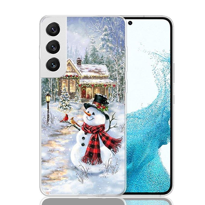 Christmas Santa Claus Present Phone Case For Samsung Galaxy S25 S24 S23 S22 S21 FE S20 Ultra S10 Plus Art Customized Coque Capa