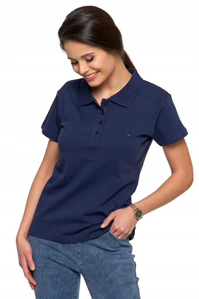 Women's Cotton Polo Shirt with Collar MORAJ S Navy