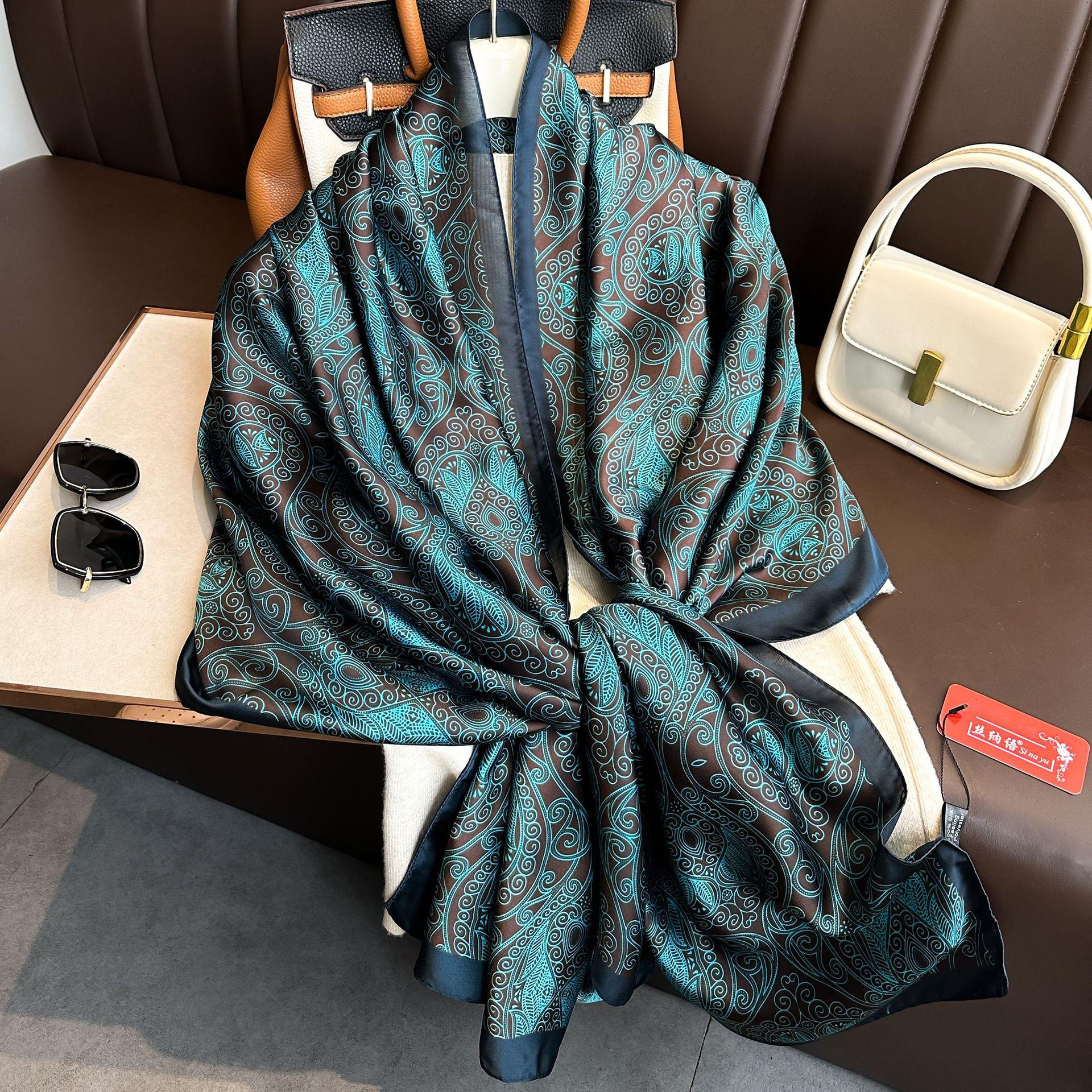 

Luxury Brand Women Long Silk Scarves Shawl Lady Wrap Soft Female Europe Designer Beach Bandanna Foulard Muffler Pareo 180*90cm 90X180cm