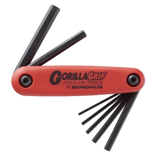 

Made in USA, BONDHUS Gorilla Grip Knife-Style Hex Wrench, Black Oxide Finish, 7-Piece Set (2, 2.5, 3, 4, 5, 6, 8mm), HF7M, No. 12587