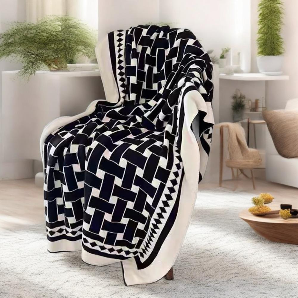 Double Layered Blanket Air-conditioned Room Shale Blanket Vintage Blanket Office Nap Single Sofa Blanket Decoration