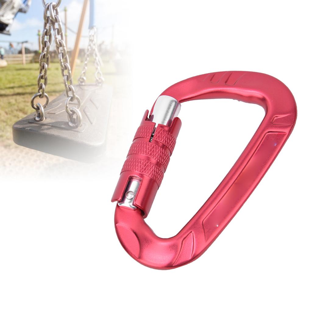 1 pcs 7075 Aerospace Aluminum 12KN D Shaped Buckle Carabiner Clip Outdoor Safety Accessoryred