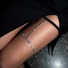 Sexy Shiny Rhinestone Elastic Band Leg Chains for Women Summer Bikini Adjustable Bandage Thigh Chain Nightclub Body Jewelry New