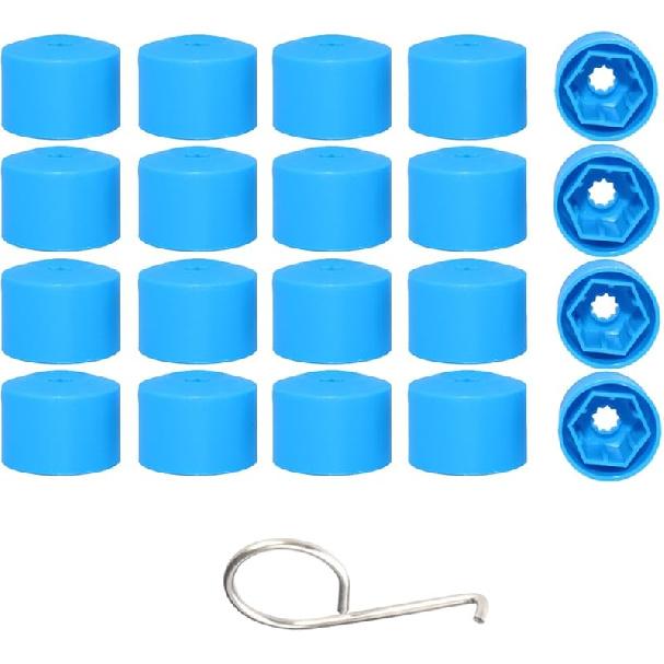 20PCS Car Wheel Lug Nut Covers Auto Tire Bolt Caps, 17Mm Wheel Nut Covers With Removal Tool, Wheel Bolt Cover Dismantle Replacement 1K0 601 173 For