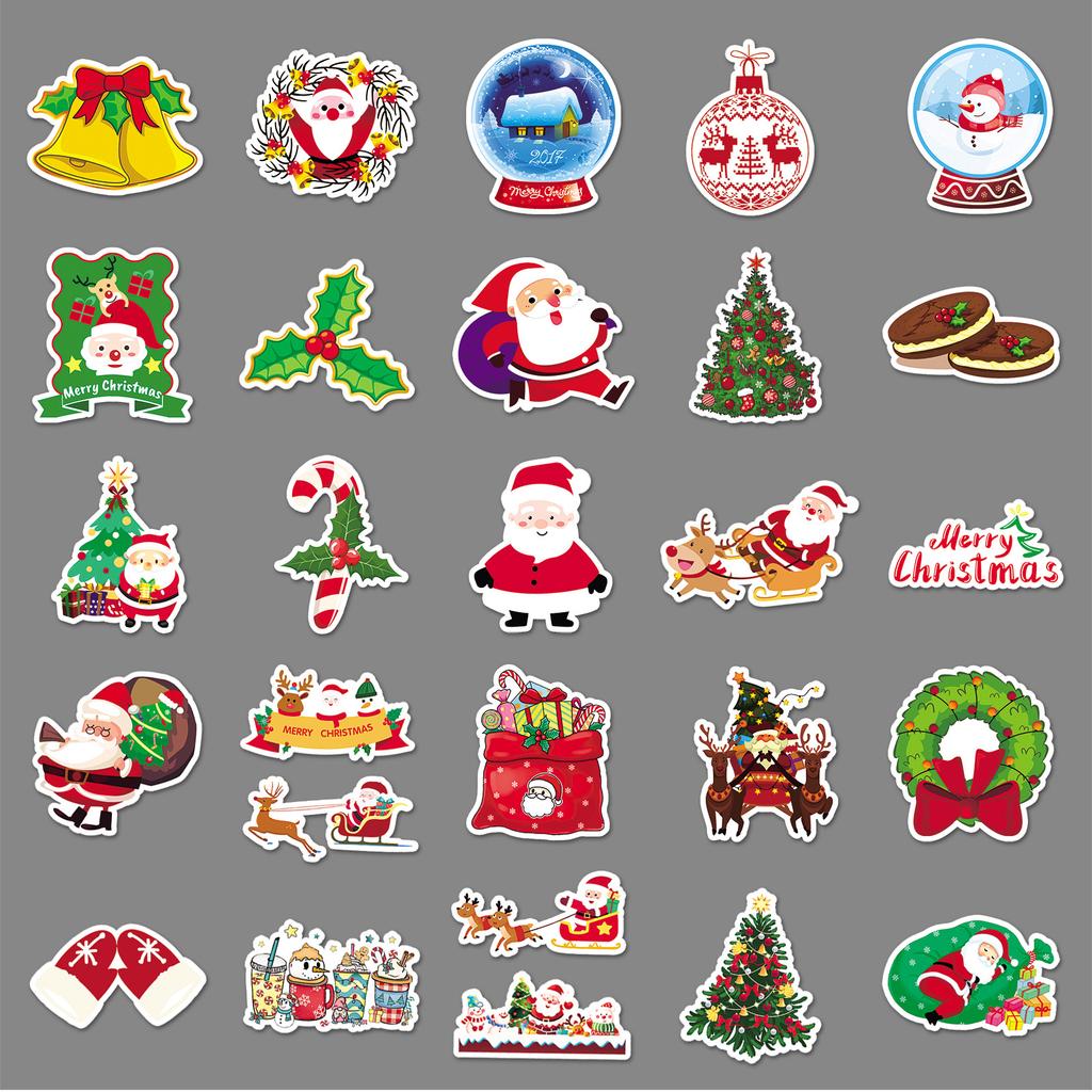 102 Christmas Personalized Cartoon Festive Theme Children's Decoration Mobile Phone Case Skateboard Suitcase Stickers