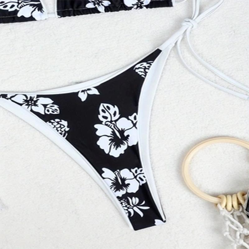 2024 Euro-American Print Triangle Cup Sexy Beach Bikini