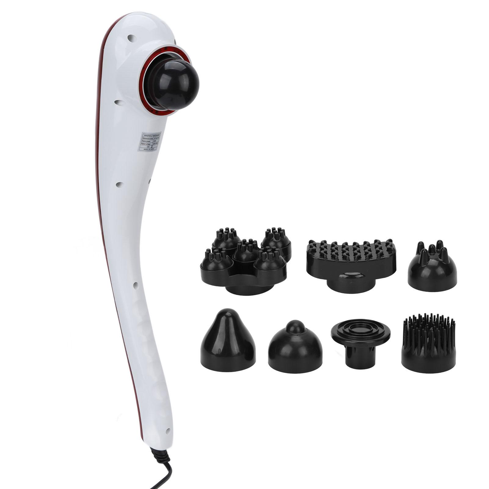 

Ручной массажер для тела с 8 головками, 10 передачами, красный свет, глубокий массажер тканей для талии EU Plug