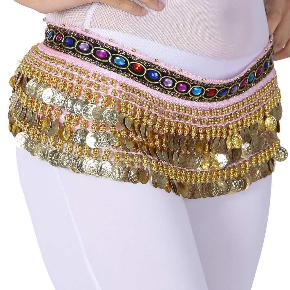Rhinestone Hip Scarf Tassels Waist Chain Shiny Belly Dance Belt  Women