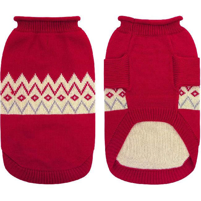 Queenmore Warm Dog Sweater, Soft Pet Knitwear, Knitted Pullover, Vlentines Day Gifts Winter Pet Clothes for Small Medium Dogs Cats
