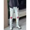 Spring American Ripped Design High-end Elastic Jeans Men's Slim Casual New Men's Pants Niche