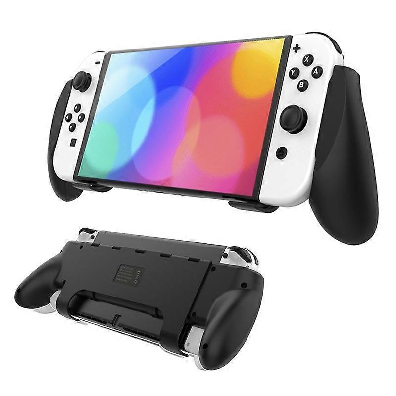 JYS NS218 For Nintendo Switch OLED Game Console ABS Hand Grip Kickstand Case with Game Card Holder