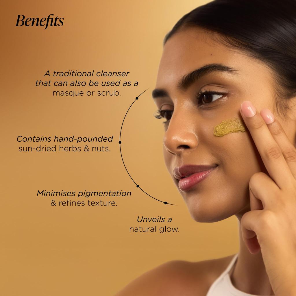 Forest Essentials Facial Ubtan Soundarya | Ayurvedic Brightening Face Scrub | Gentle Exfoliation with Turmeric, Saffron & Rose | For Glowing Skin