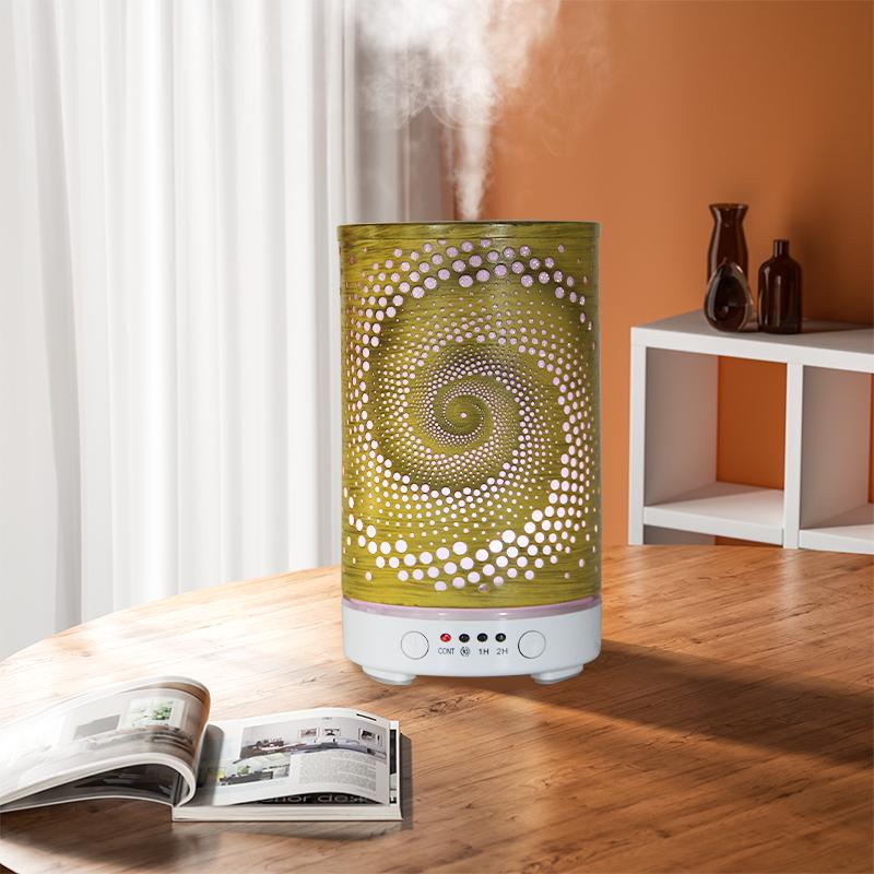 100ml Ultrasonic Cool Mist Humidifier Essential Oil Diffuser Room Moisture Control Auto Shut-Off with LED Night Lights