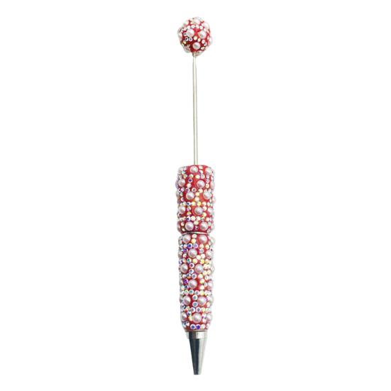 Personalized Gift Pen DIY Beadable Pen, Rhinestone Faux Pearl Ballpoint Fancy Glitter Stationery for Crafts Crafting, Student Office Writing