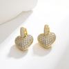 European & American Retro Heart-shaped Zircon Love Earrings - Colorful Dangle Ear Cuffs for Women