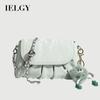 Chain Texture Messenger Fashion All-Match Soft Leather Cloud Bag