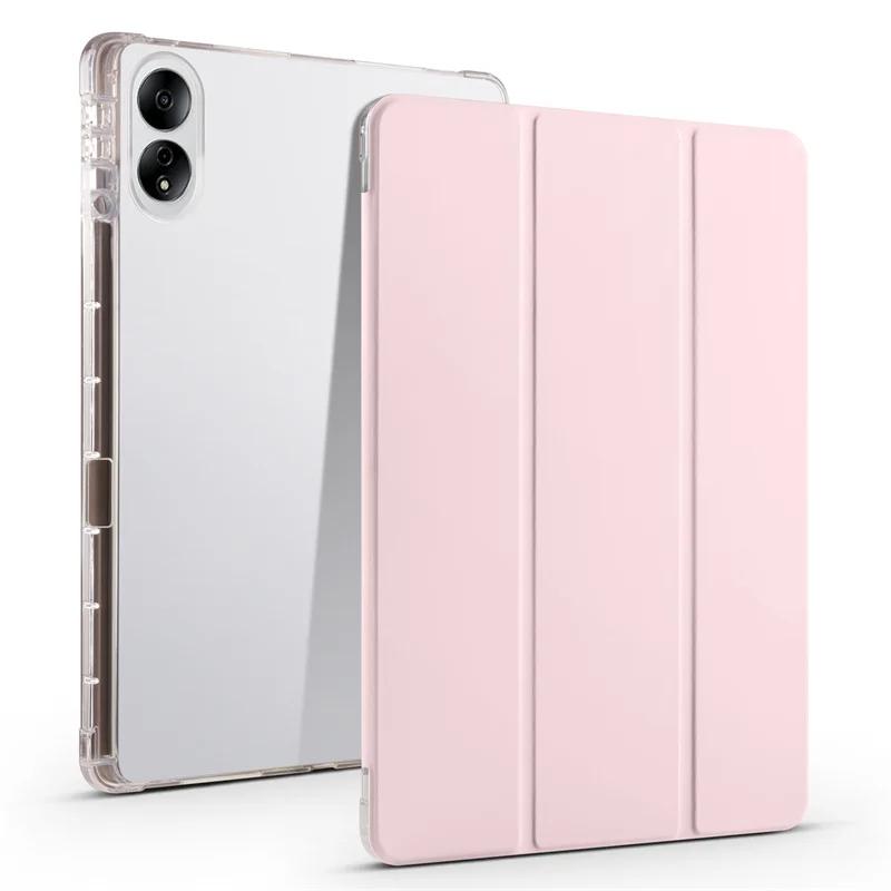 Capa de Couro para Xiaomi Poco Pad Redmi Pad Pro 2024 12.1 Polegadas Capa Porta-Lápis Suporte Dobrável Traseira de TPU Macio Capa Magnética para Tablet