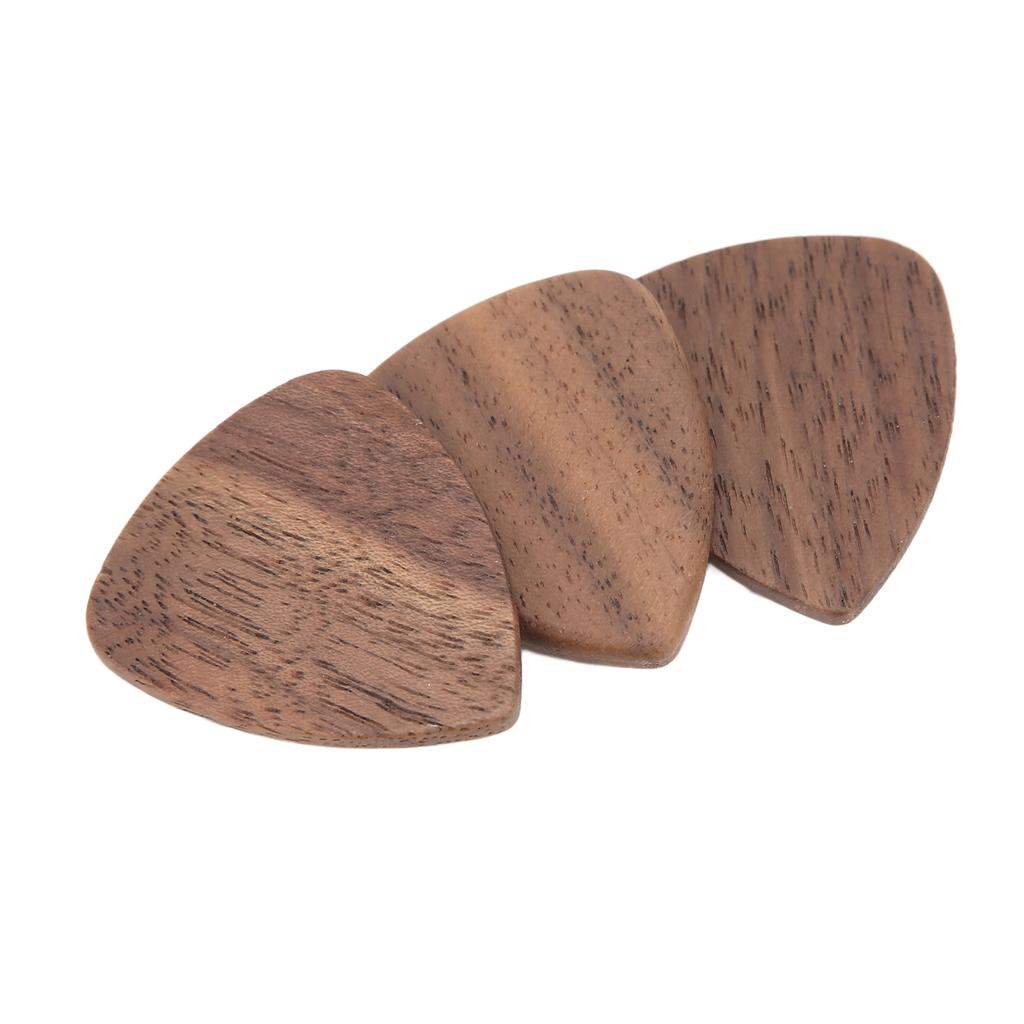 Guitar Pick Wooden Box Black Walnut Square Holder Storage Case Container for Musician Gift