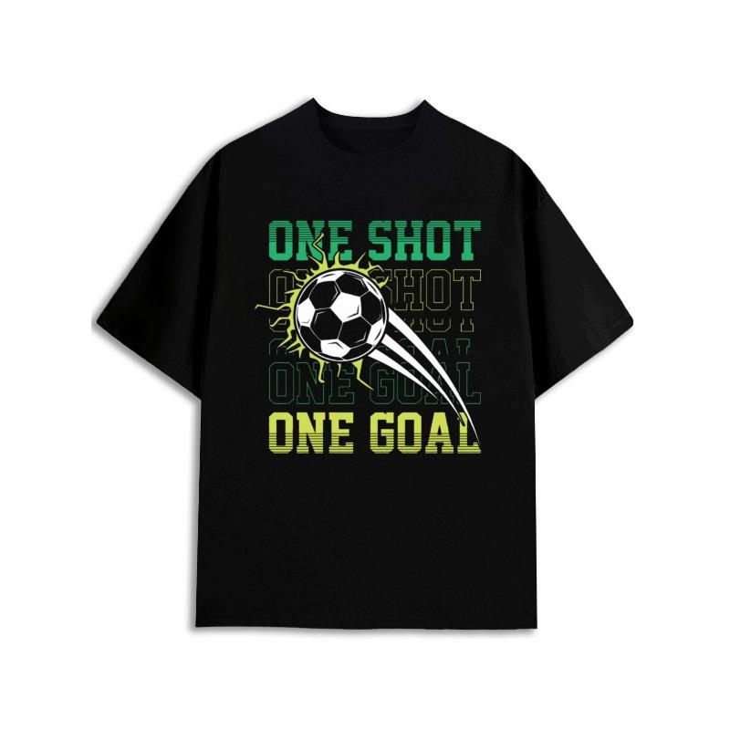 European Size Football Shot Goal T-Shirt Men s T-shirts Black Top 2026 Soft and Comfortable Cool Shirts, Funny Shirts, T Shirt Spring and Summer S чёрный