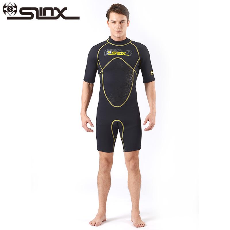 SLINX Men's 3mm Short Sleeve Wetsuit with Back Zipper, High-Quality Fabric for Warm Scuba Diving