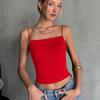 Cross-Border Internet Celebrity Pure Color Spaghetti Strap Flat Tube Top Ice Silk Sling Slim Looking Sexy Short All-Match Vest