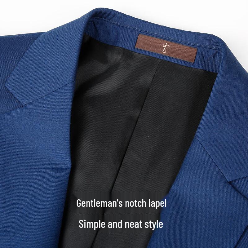 Men's Dark Blue Slim-Fit Business Suit Set