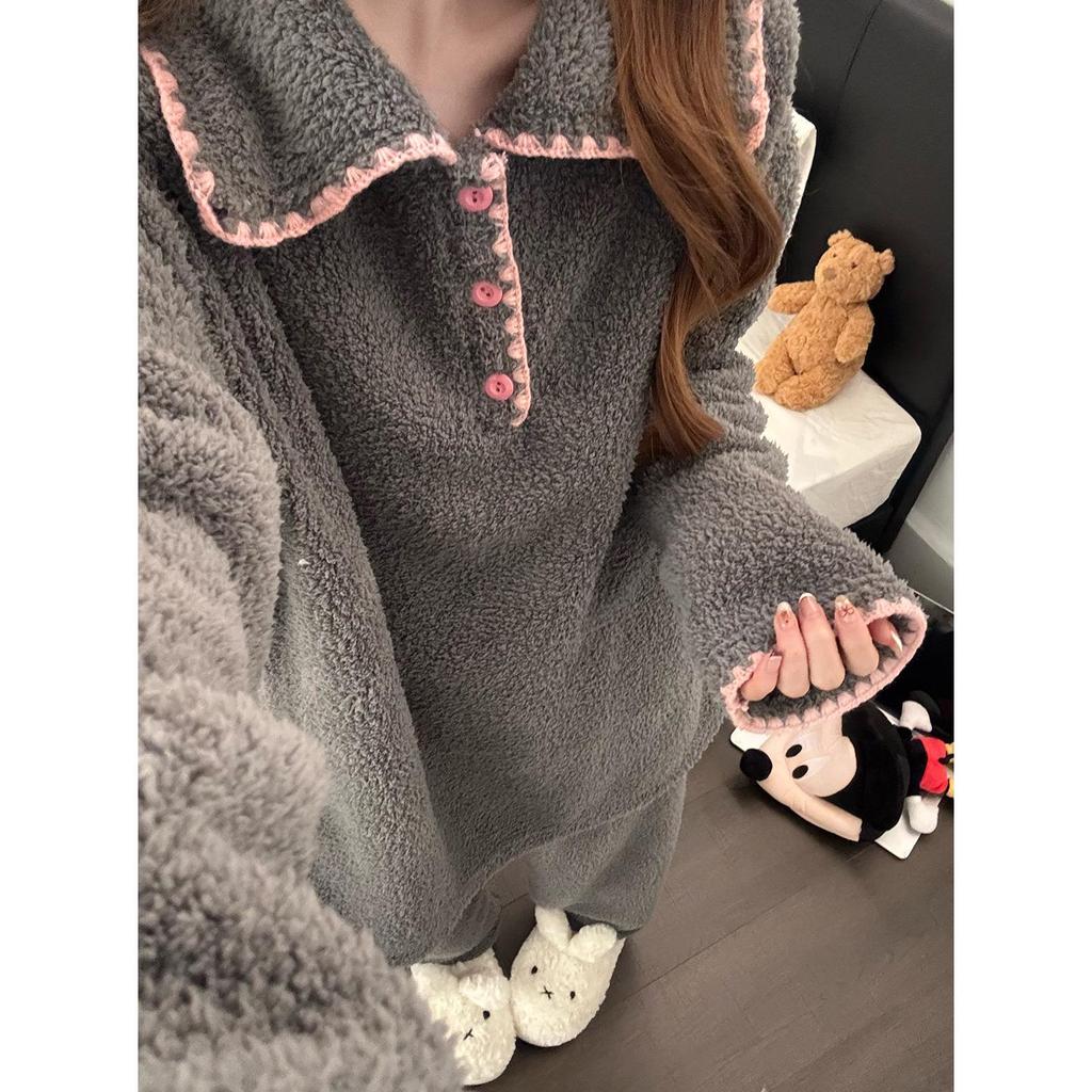 Women's Plush Fleece Pullover Pajama Set - Warm, Thick, Plus Size Winter Loungewear