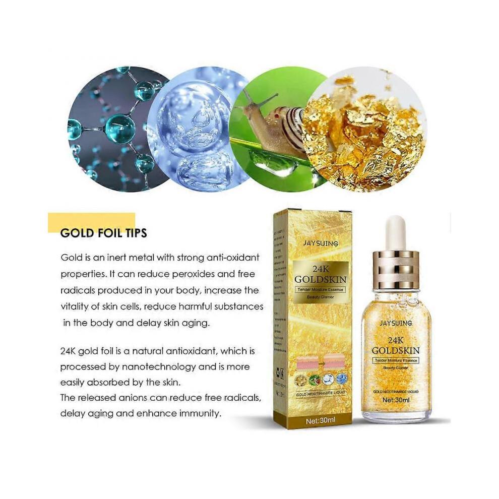 2x 24k GOLD SERUM with HYALURONIC ACID COLLAGEN ANTI WRINKLE SERUM