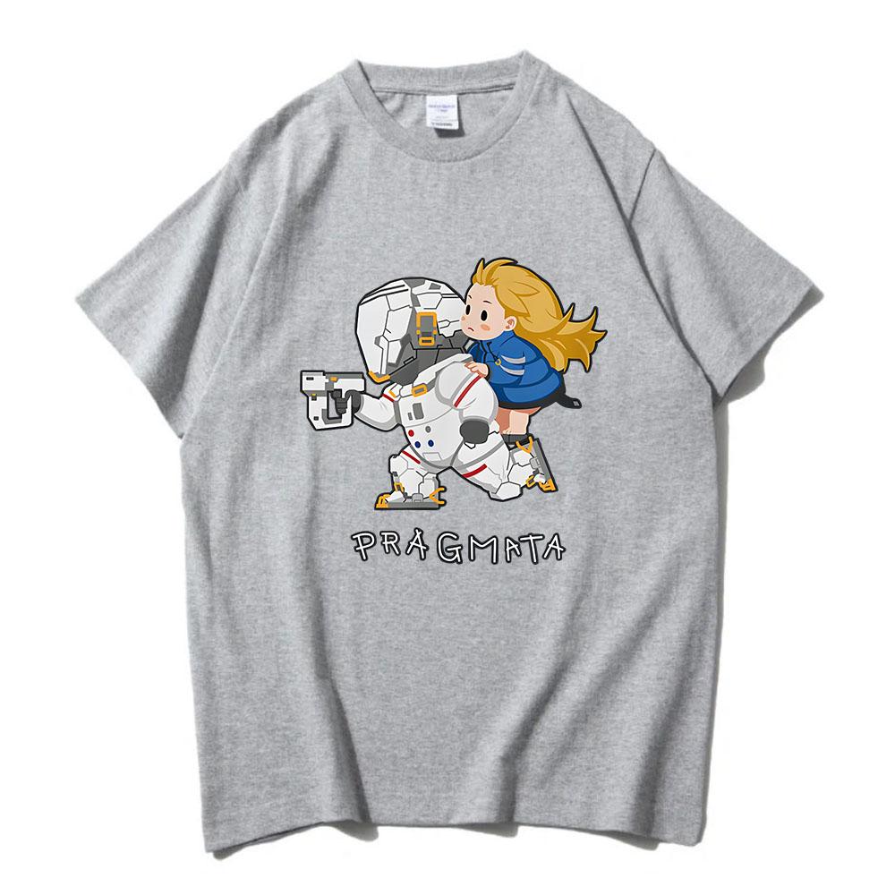 

PRAGMATA Hugh & Diana Run! T-shirt Short Sleeve Cotton Summer Male Tshirts Fashion Game Graphic Tees Men Women Tops - Men s S... 5XL різнокольоровий