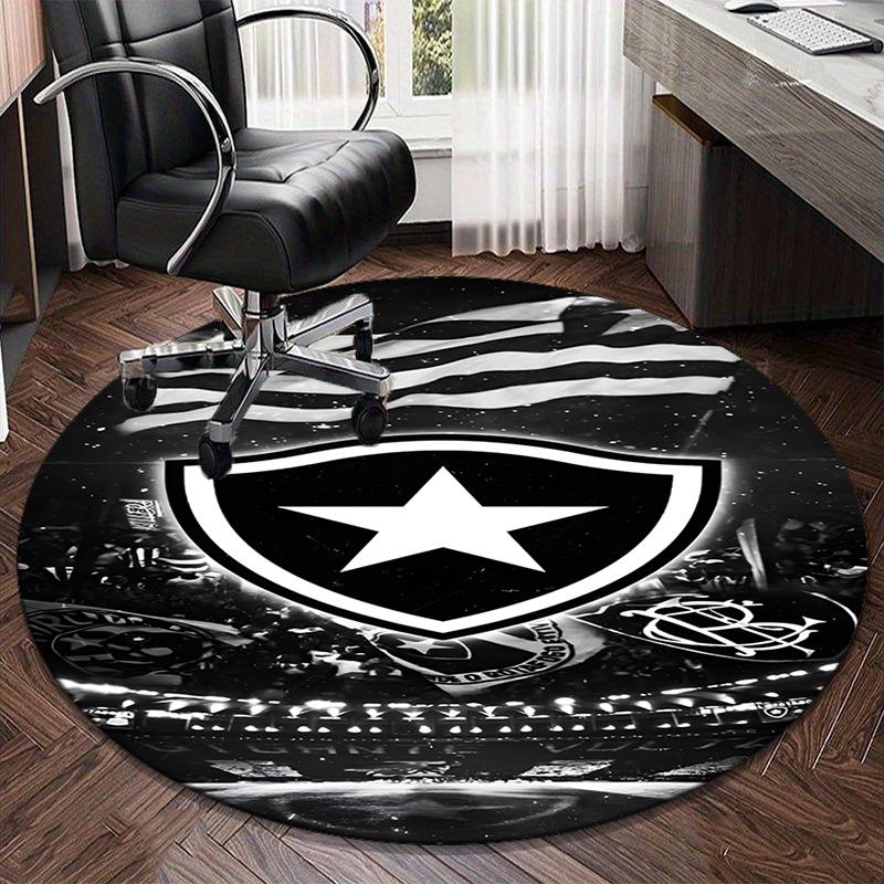 1PC round rug Botafogo Football Club Printed Round Area Rug ,Rug For Home Office, Round Chair Rug, Decorative Carpet Fan gifts Christmas gift