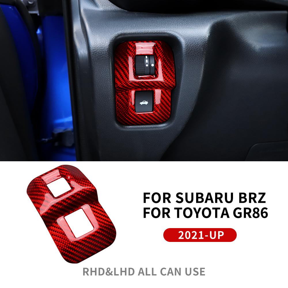 

Real Hard Carbon Fiber For Subaru BRZ Toyota GR86 2025 2025 2025 2025 Air Conditioner Button Sticker Trunk Switch Interior Trim красный