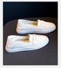 2024 Women's All-Leather White Slip-On Flats - Spring & Autumn Casual Maternity Shoes