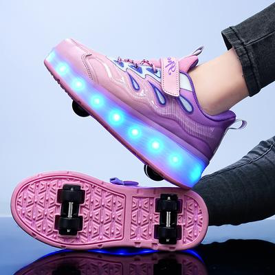 NEUE 4-Rad Speed Rollschuhe Schuhe für Jungen und Mädchen LED Rollschuhe für Kinder Rennsport Eislauf Sneaker mit Rädern