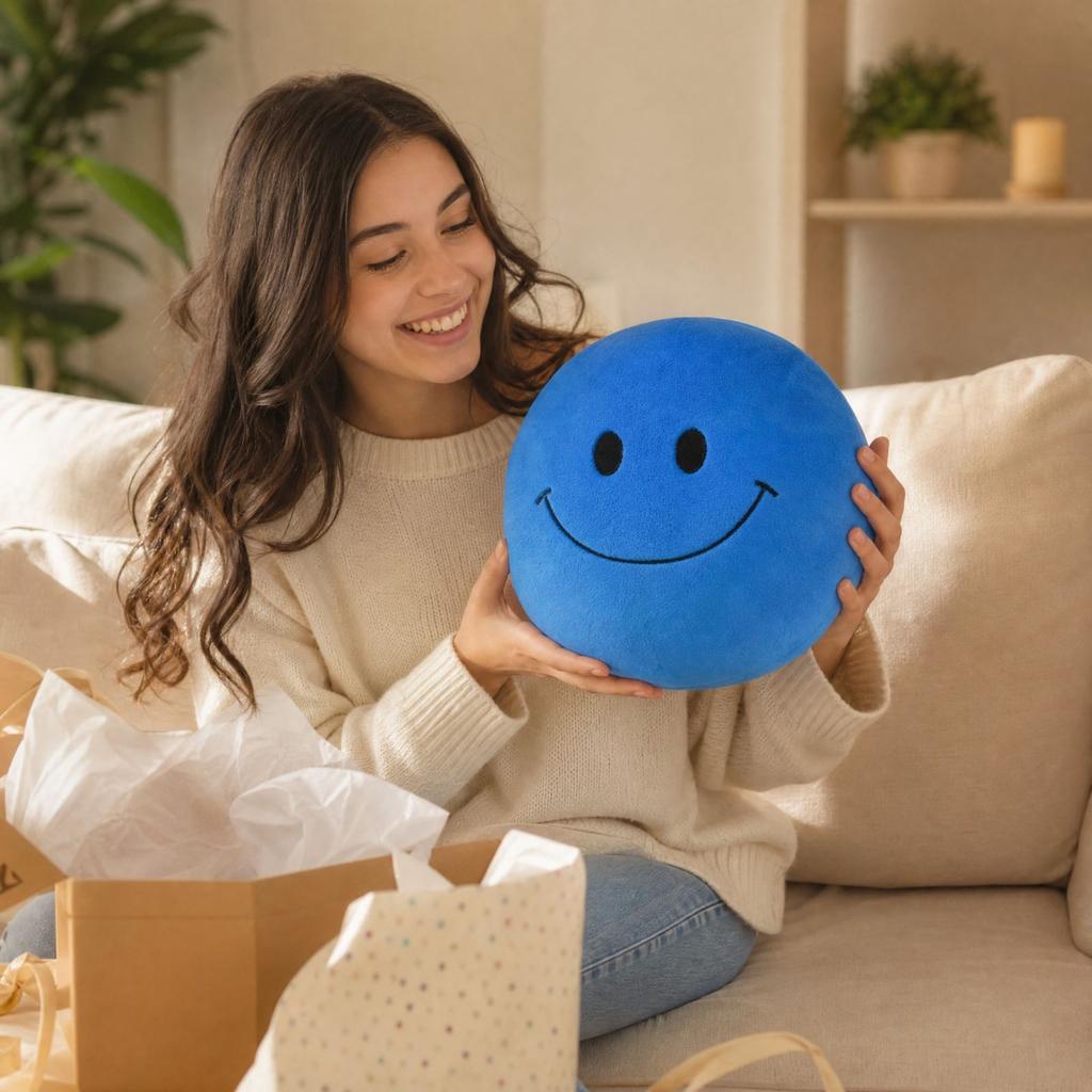 Plush Toy - Soft Cute Happy Expression Stuffed Animal Doll for Kids and Adults